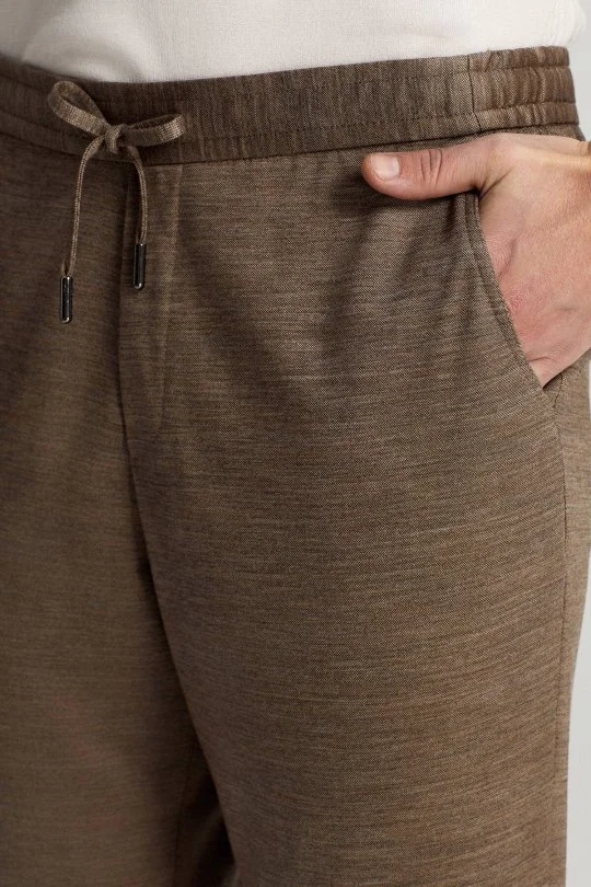 Lyocell Kumaş Kum Rengi Relax Chino Pantolon