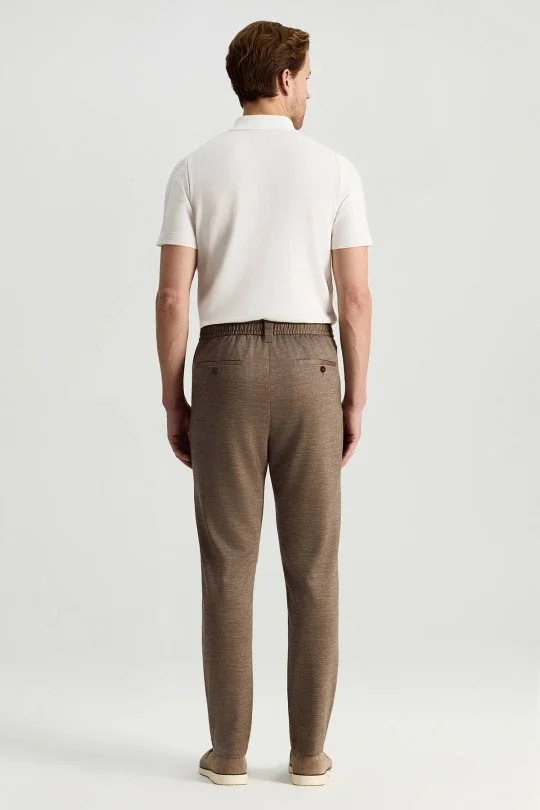 Lyocell Kumaş Kum Rengi Relax Chino Pantolon