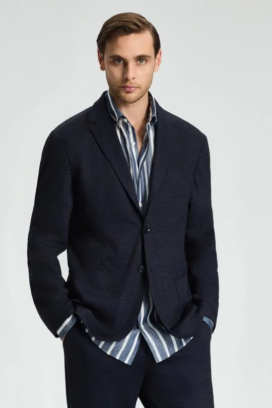 Hemington - Lyocell Kumaş Lacivert Blazer Ceket