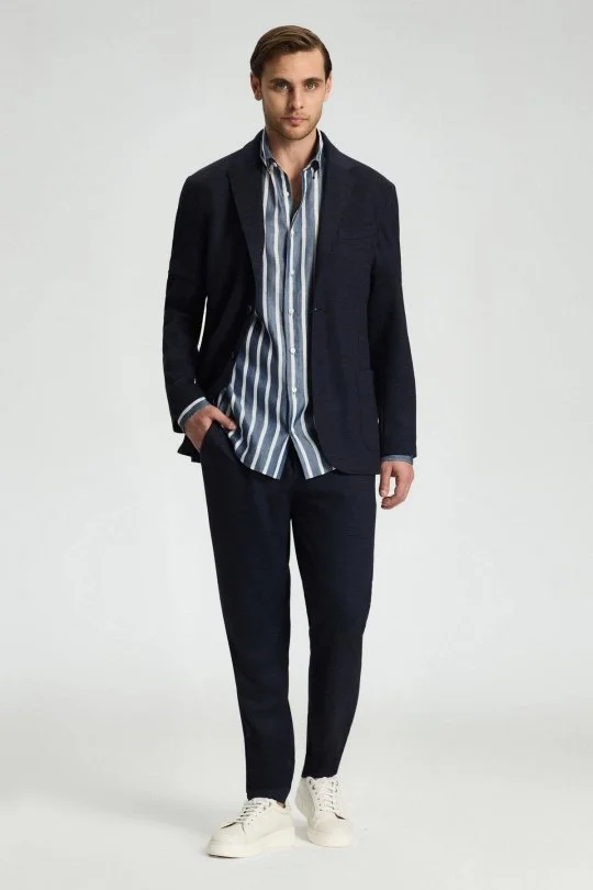 Hemington - Lyocell Kumaş Lacivert Blazer Ceket (2)