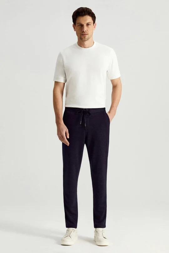 Hemington - Lyocell Kumaş Lacivert Relax Chino Pantolon (1)