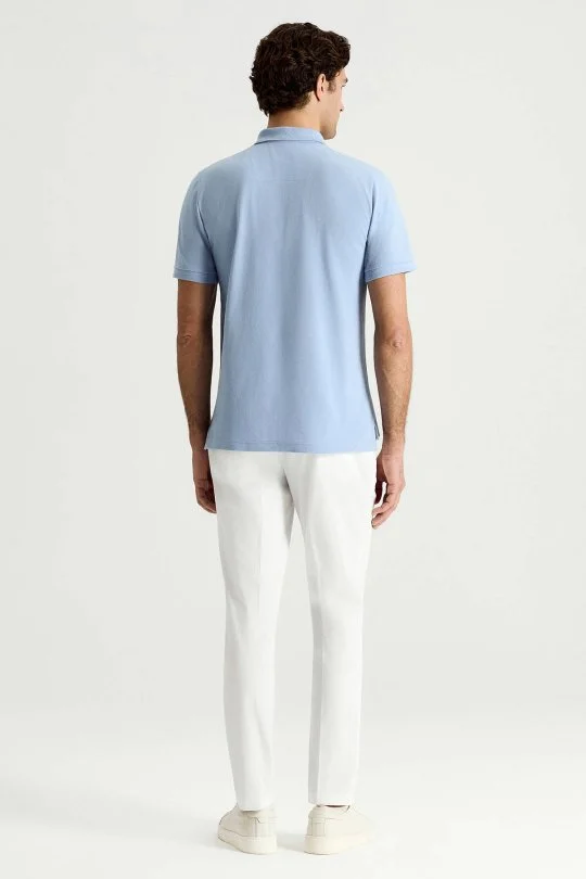 Hemington - Lyocell Pamuk Kumaş Açık Mavi Polo Yaka T-Shirt (5)