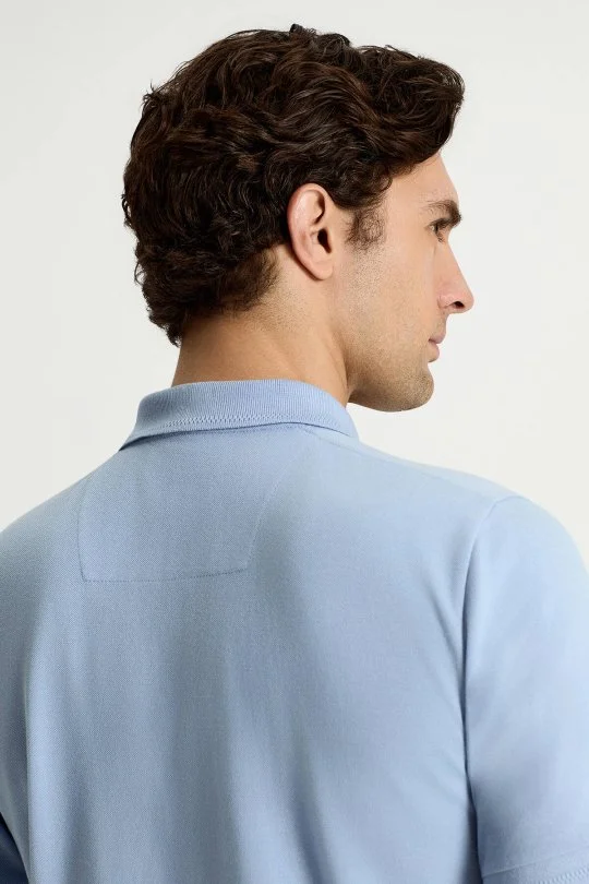 Hemington - Lyocell Pamuk Kumaş Açık Mavi Polo Yaka T-Shirt (4)