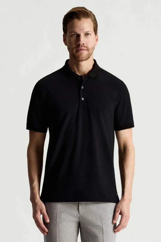 Hemington - Lyocell Pamuk Kumaş Siyah Polo Yaka T-Shirt (1)