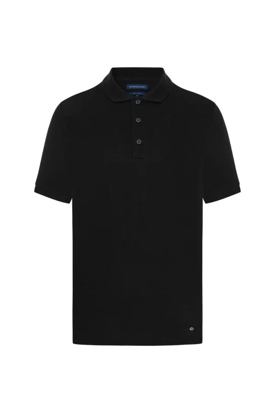 Hemington - Lyocell Pamuk Kumaş Siyah Polo Yaka T-Shirt (6)