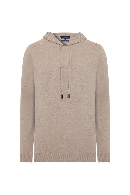 M Logolu Kapüşonlu Camel Hoody