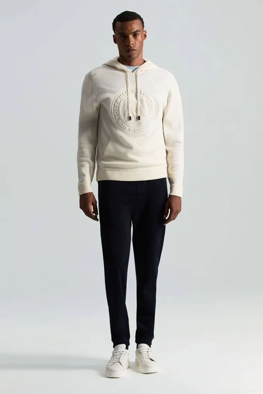 Hemington - M Logolu Kapüşonlu Kırık Beyaz Hoody (2)