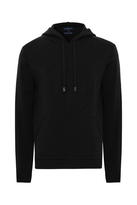 M Logolu Kapüşonlu Siyah Hoody