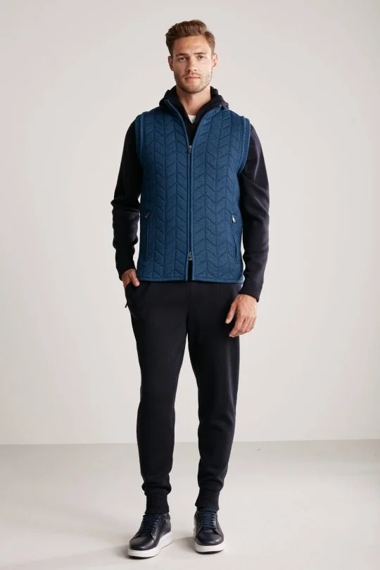 Hemington - Mavi Activewear Merino Yün Triko Yelek (1)
