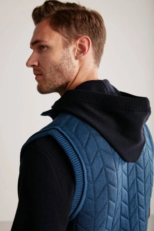 Hemington - Mavi Activewear Merino Yün Triko Yelek (2)