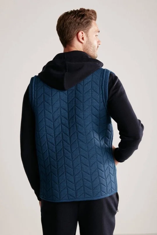 Hemington - Mavi Activewear Merino Yün Triko Yelek (4)