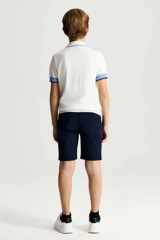 Hemington - Mavi Beyaz Baklava Desen Çocuk Triko Polo (4)