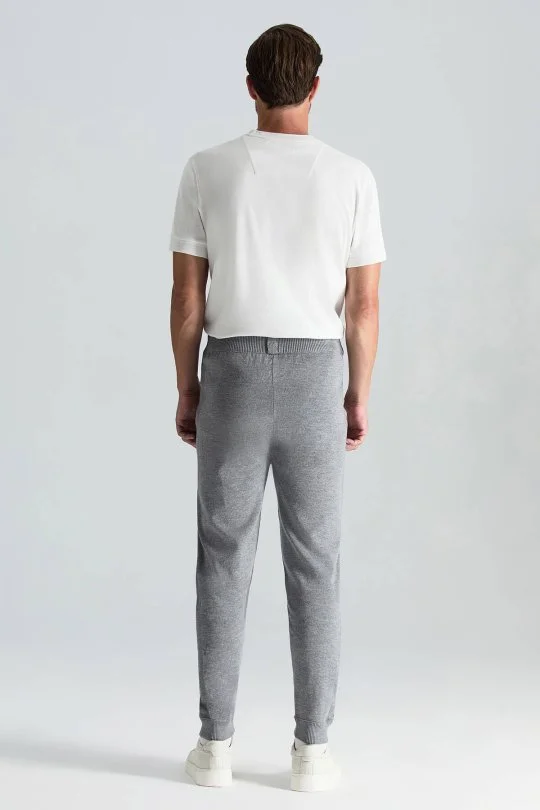 Hemington - Merino Yün Açık Gri Triko Pantolon (4)