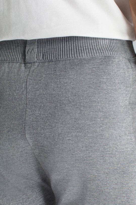 Merino Yün Açık Gri Triko Pantolon