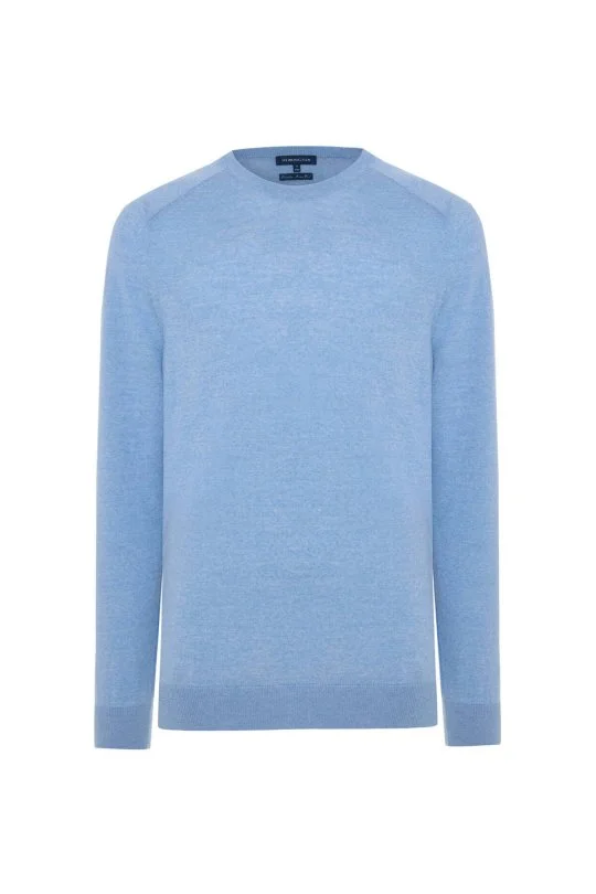 Hemington - Merino Yün Açık Mavi Bisiklet Yaka Triko (7)