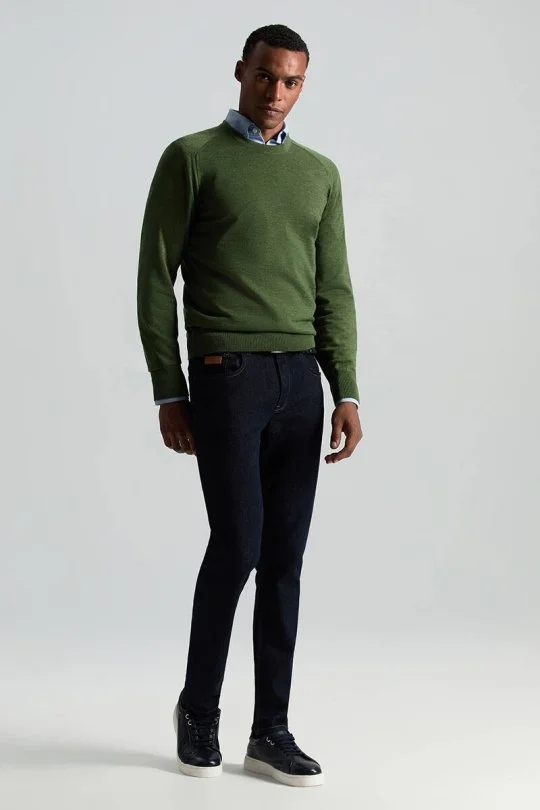 Hemington - Merino Yün Açık Yeşil Bisiklet Yaka Triko (1)