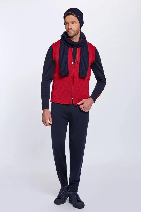 Hemington - Merino Yün Activewear Kırmızı Triko Yelek (5)