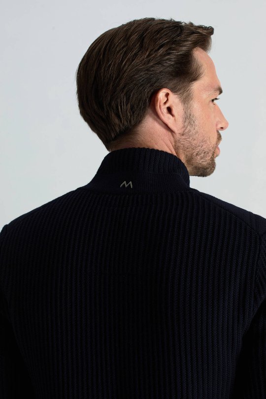 Merino Yün Activewear Lacivert Triko Ceket