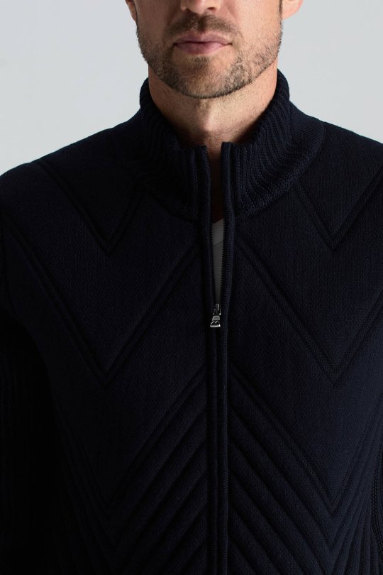 Merino Yün Activewear Lacivert Triko Ceket