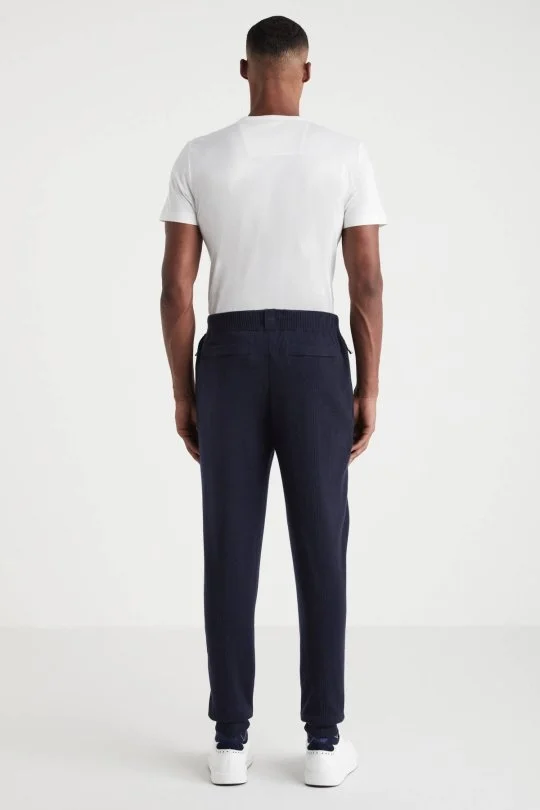 Hemington - Lacivert Merino Yün Activewear Şerit Detaylı Triko Pantolon (4)