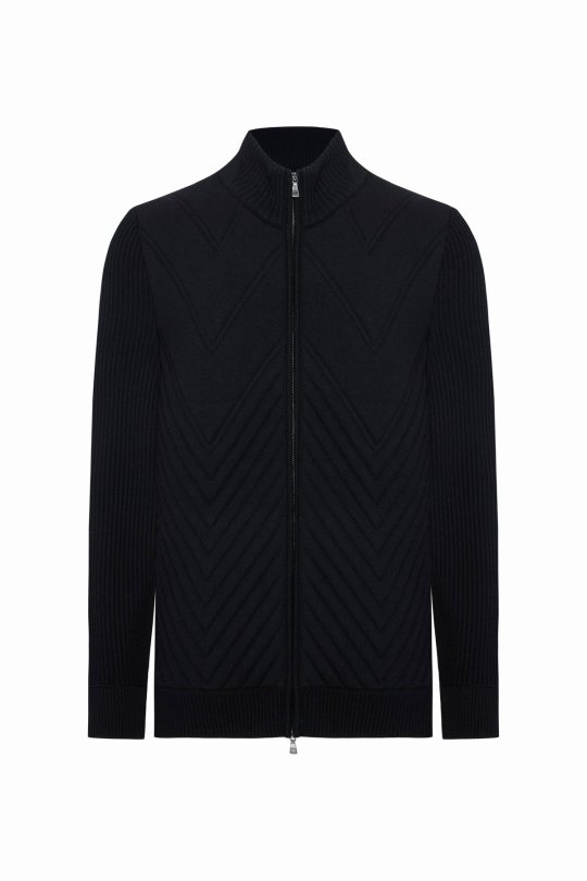 Merino Yün Activewear Siyah Triko Ceket