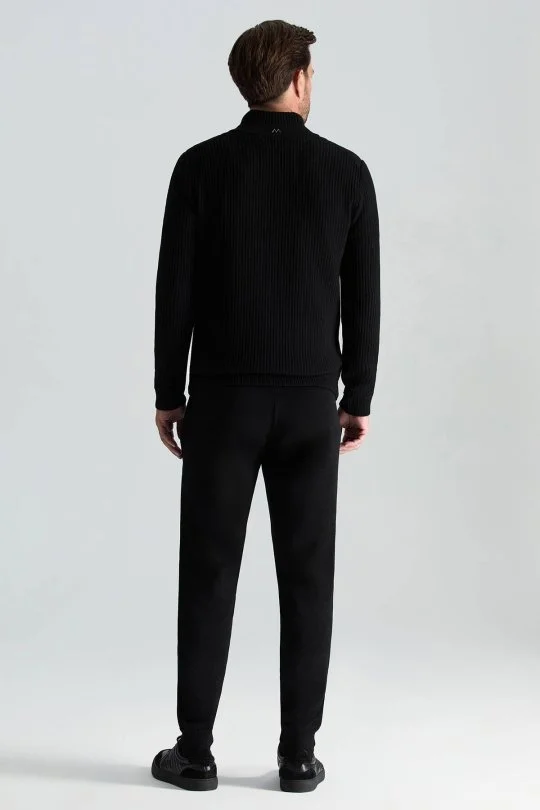 Hemington - Merino Yün Activewear Siyah Triko Ceket (2)