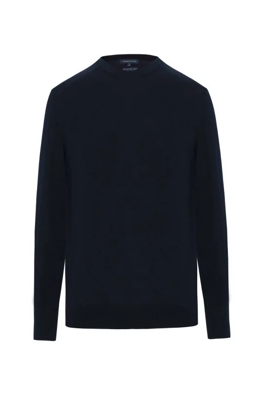 Hemington - Merino Yün Bisiklet Yaka Lacivert Triko (6)
