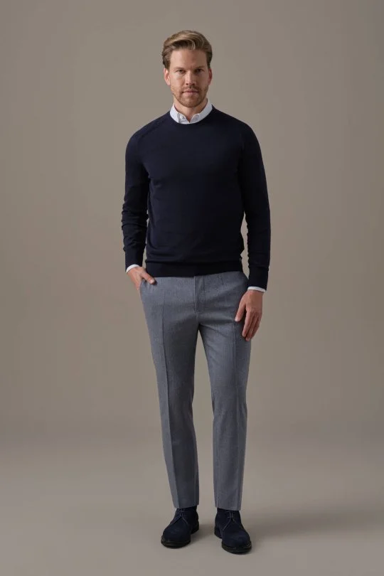 Hemington - Merino Yün Bisiklet Yaka Lacivert Triko (2)