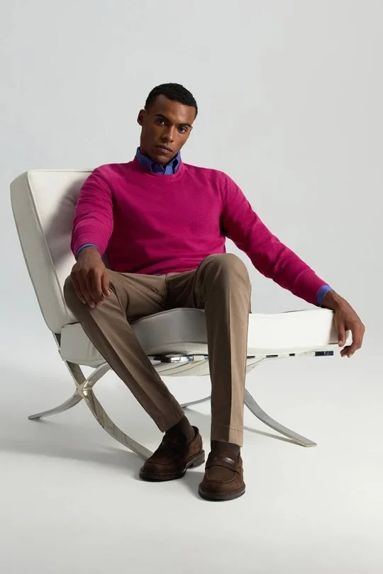 Hemington - Merino Yün Fuşya Bisiklet Yaka Triko (3)