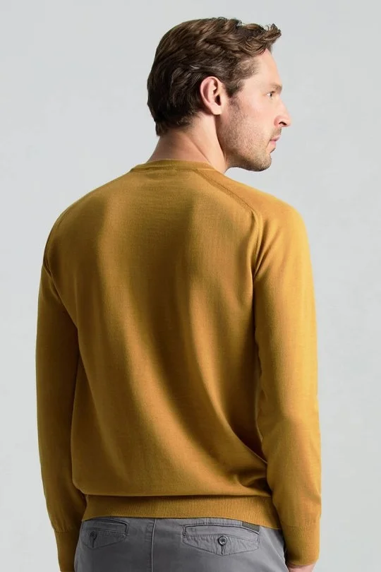 Hemington - Merino Yün Hardal Rengi Bisiklet Yaka Triko (5)