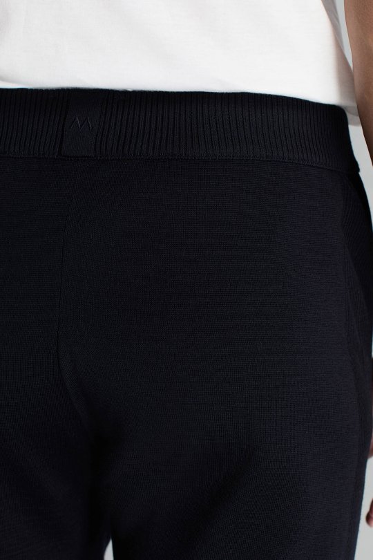 Merino Yün Lacivert Triko Pantolon