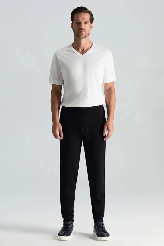 Hemington - Merino Yün Lacivert Triko Pantolon (1)