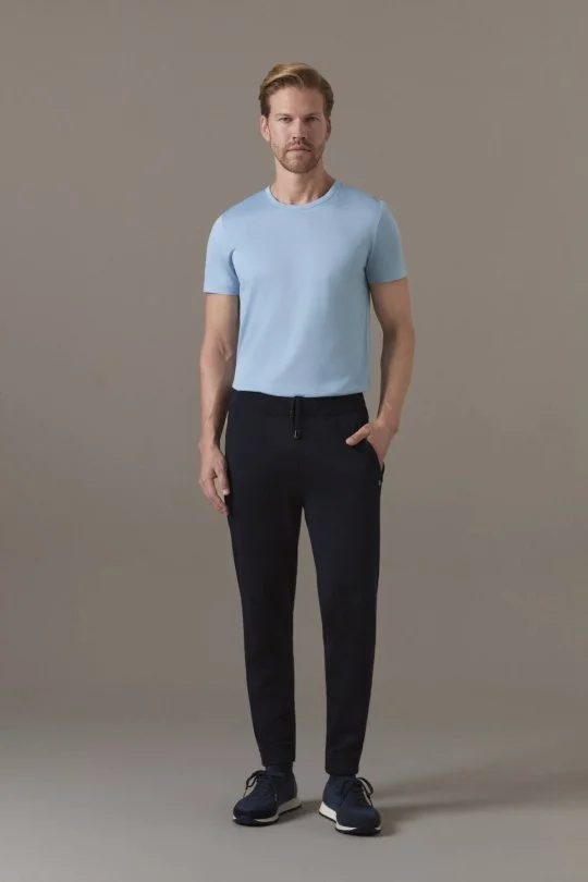 Merino Yün Lacivert Triko Pantolon