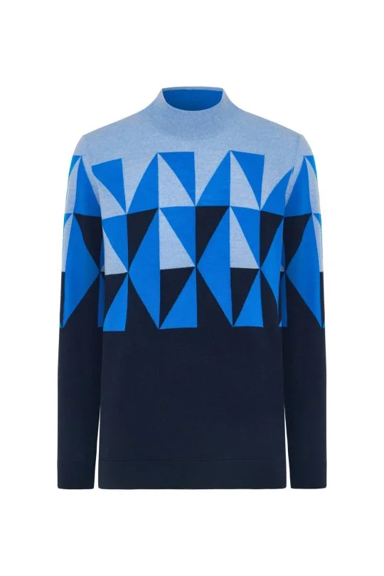 Hemington - Merino Yün Lupetto Yaka Desenli Lacivert Triko (6)