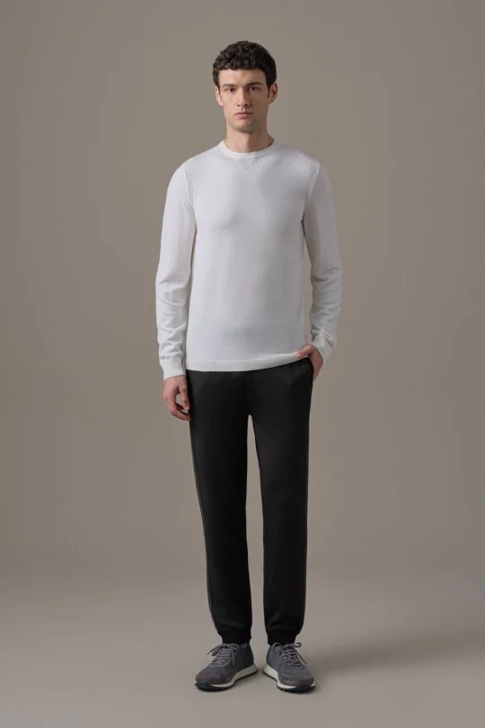 Merino Yün-Modal Ekru Lounge Triko