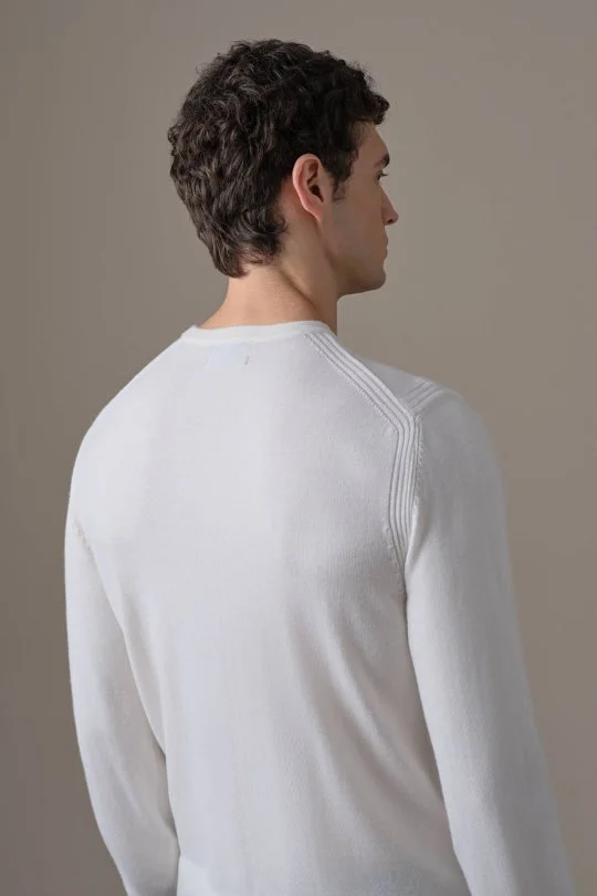Merino Yün-Modal Ekru Lounge Triko
