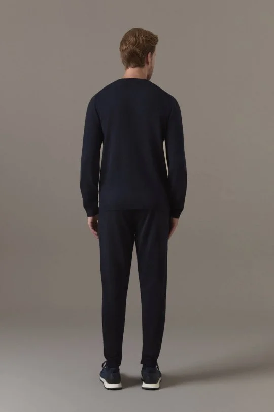 Merino Yün-Modal Lacivert Lounge Triko