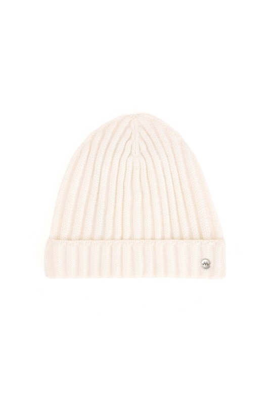 Örgü Desenli Ekru Merino Yün Su İtici Bere