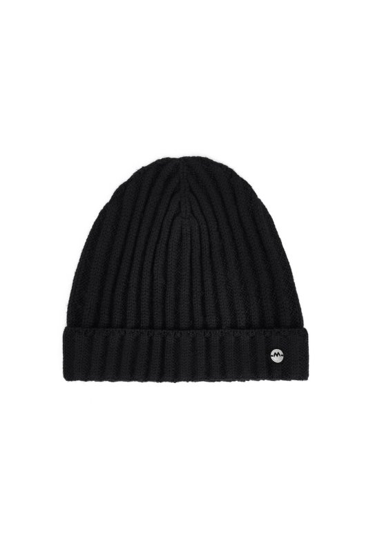 Örgü Desenli Siyah Merino Yün Su İtici Bere