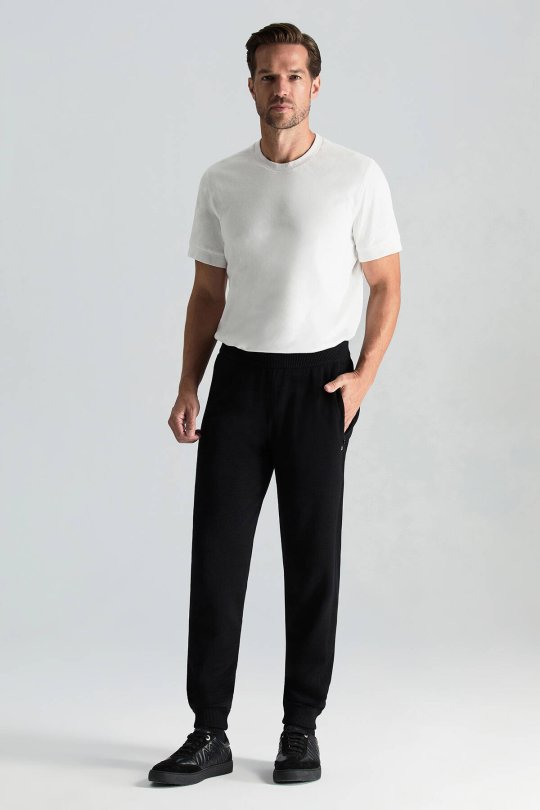 Merino Yün Siyah Triko Pantolon