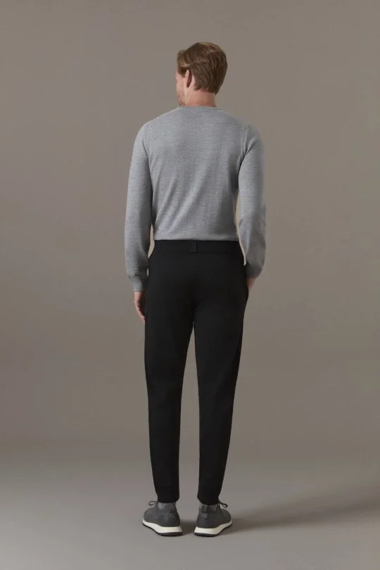 Merino Yün Siyah Triko Pantolon