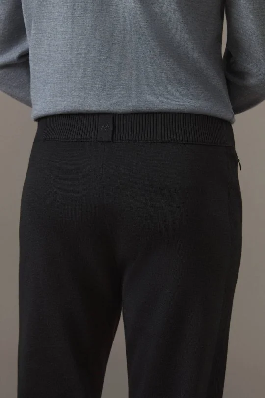 Merino Yün Siyah Triko Pantolon
