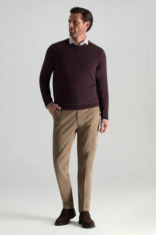 Hemington - Merino Yünü Bisiklet Yaka Bordo Triko Kazak (2)