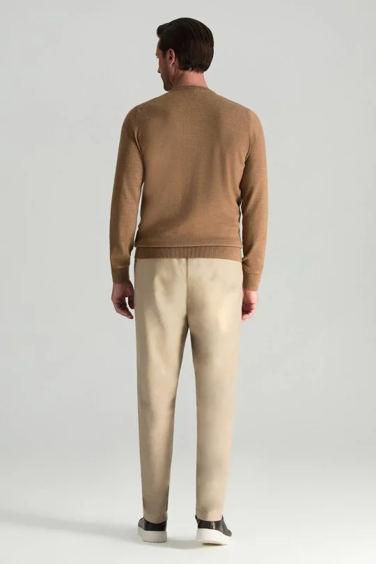 Hemington - Merino Yünü Bisiklet Yaka Camel Triko Kazak (4)