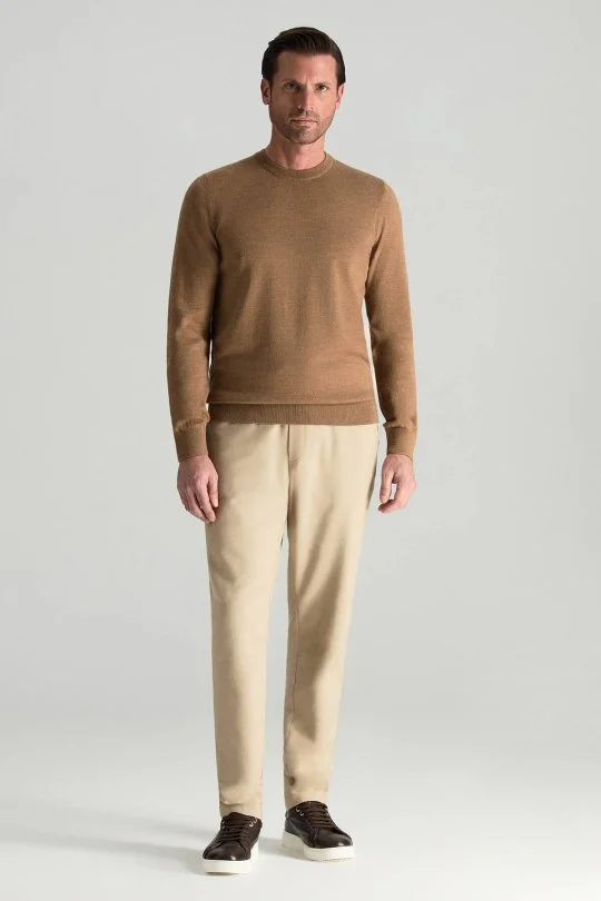 Hemington - Merino Yünü Bisiklet Yaka Camel Triko Kazak (1)