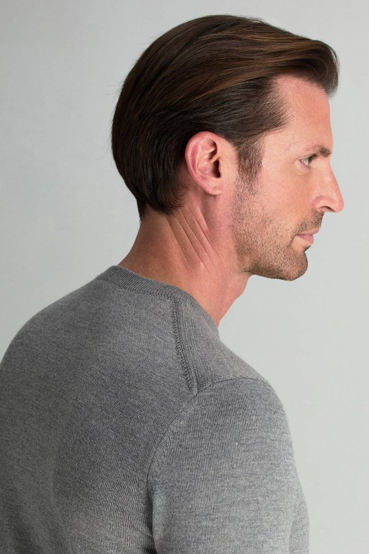 Merino Yünü Bisiklet Yaka Gri Triko Kazak