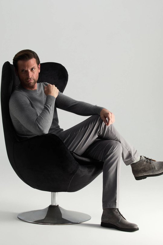 Merino Yünü Bisiklet Yaka Gri Triko Kazak