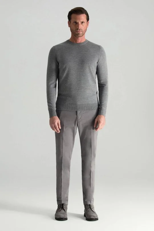 Hemington - Merino Yünü Bisiklet Yaka Gri Triko Kazak (3)