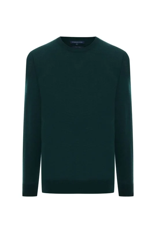 Hemington - Merino Yünü Bisiklet Yaka Koyu Yeşil Triko Kazak (6)