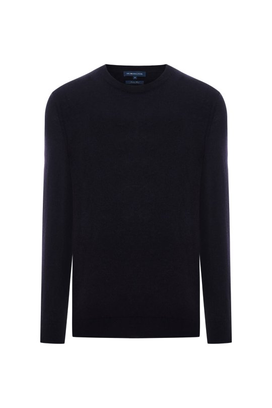 Merino Yünü Bisiklet Yaka Lacivert Triko Kazak